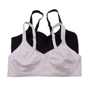 BUNDLE of TWO Playtex 18 Hour Bounce Control Convertible Wireless Bra White 36D